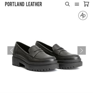 Portland Leather Patina black leather Zoe chunky lug sole 11